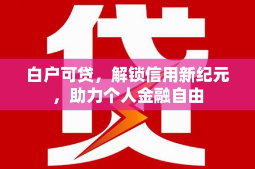 江永白户可贷，解锁信用新纪元，助力个人金融自由