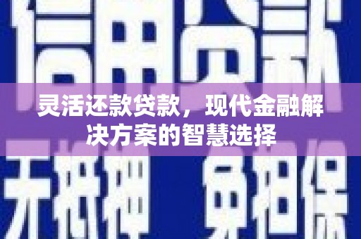 灵武灵活还款贷款，现代金融解决方案的智慧选择