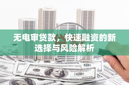 腾冲无电审贷款，快速融资的新选择与风险解析
