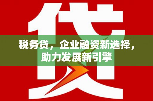 大邑税务贷，企业融资新选择，助力发展新引擎